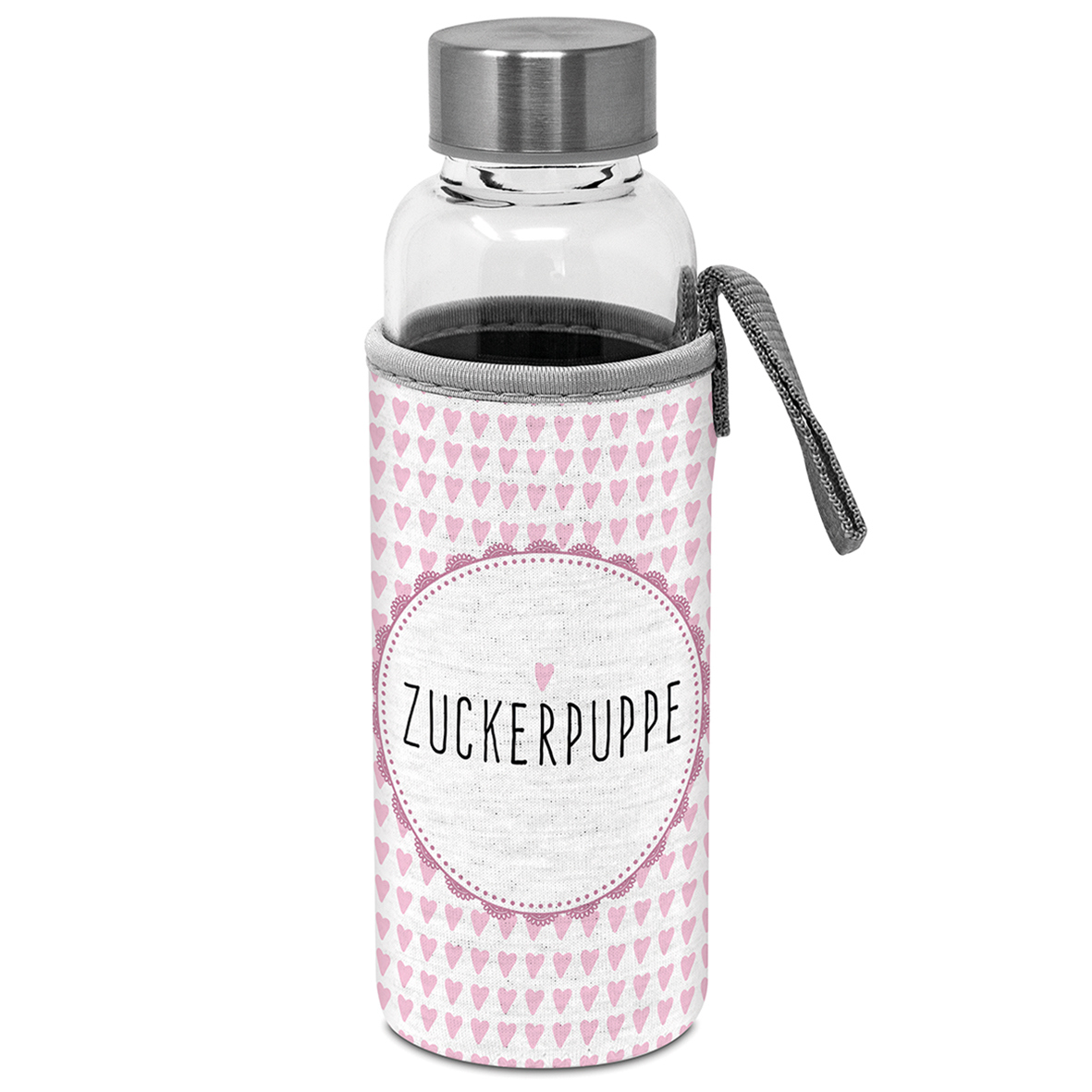 Glass Bottle with protection sleeve Zuckerpuppe