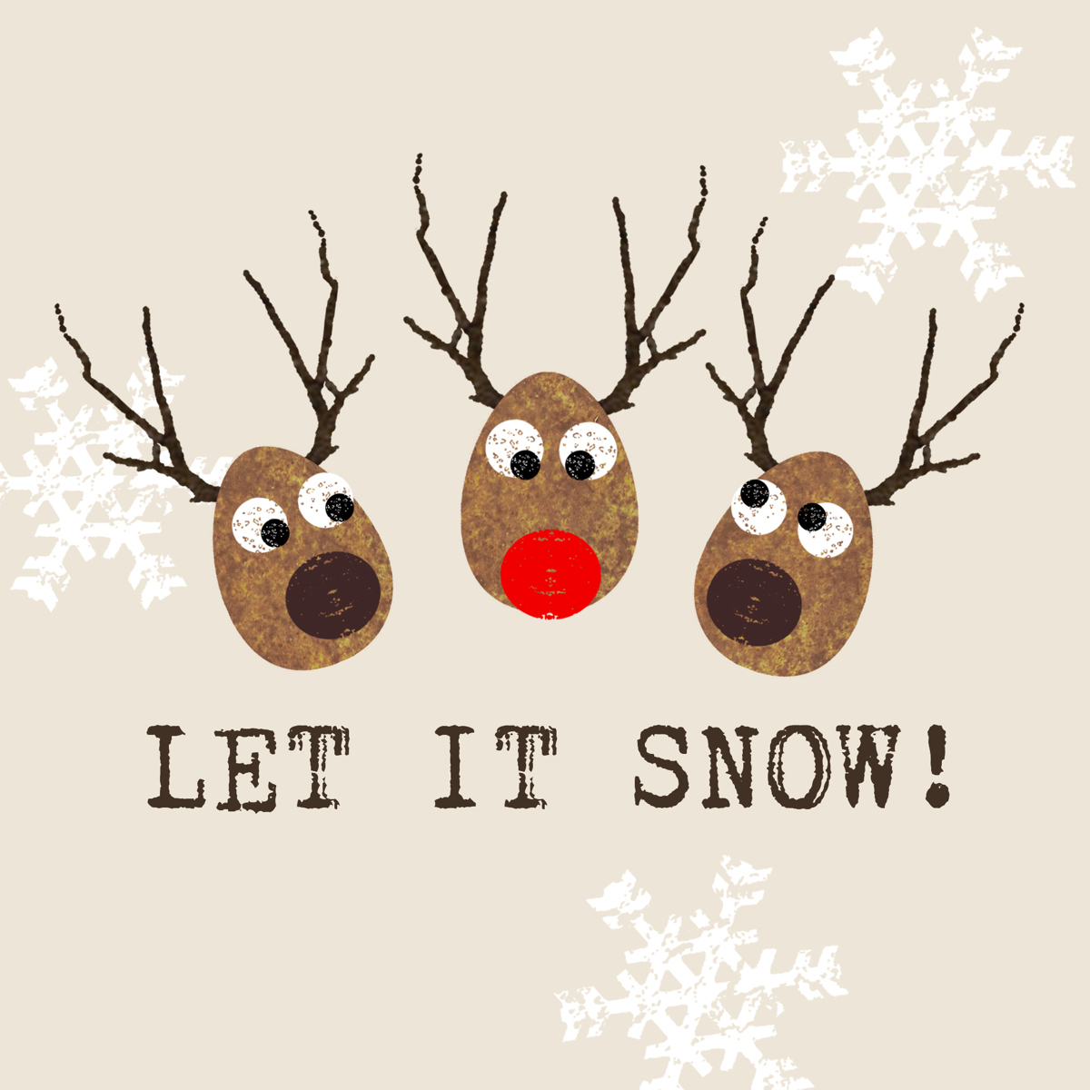 Let it snow cream Napkin 33x33