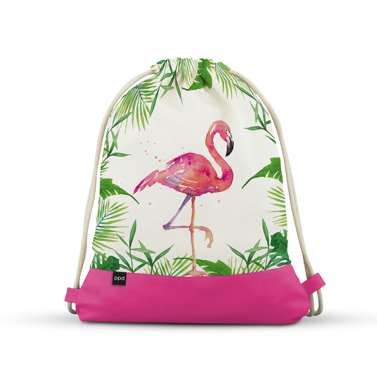 City Bag with Leatherette Tropical Flamingo City Bag with Leatherette Tropical Flamingo