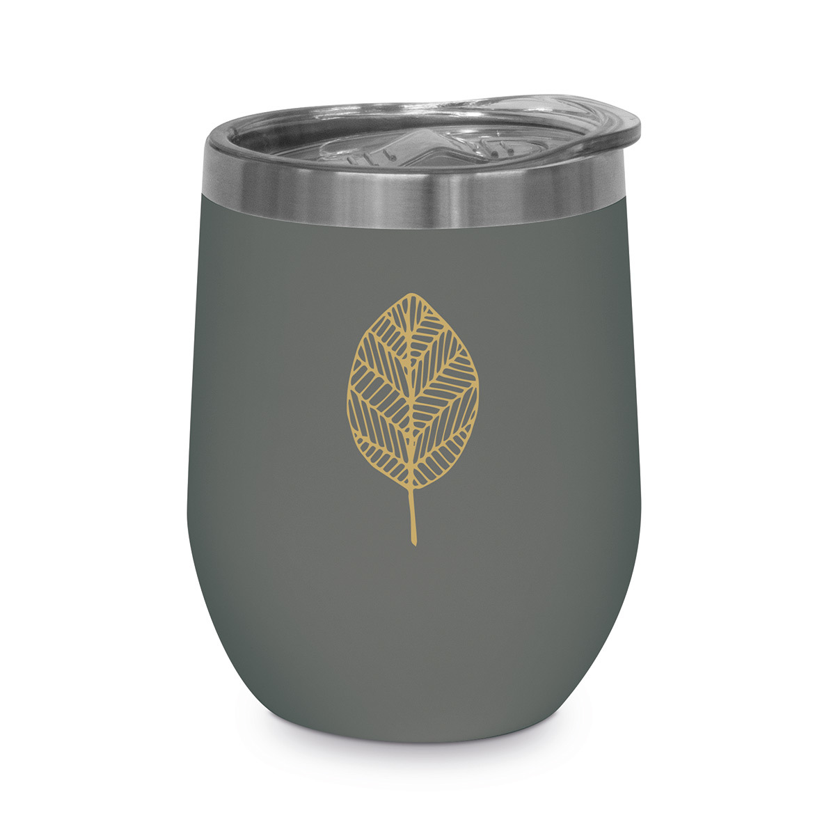 Pure Gold Leaves anthracite Thermo Mug 0,35