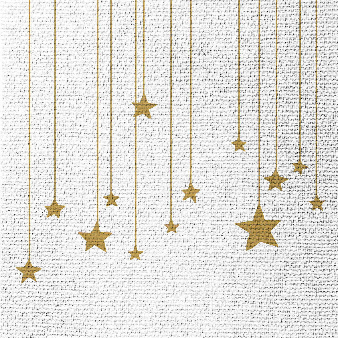 Stars on Canvas white Napkin 33x33 emb