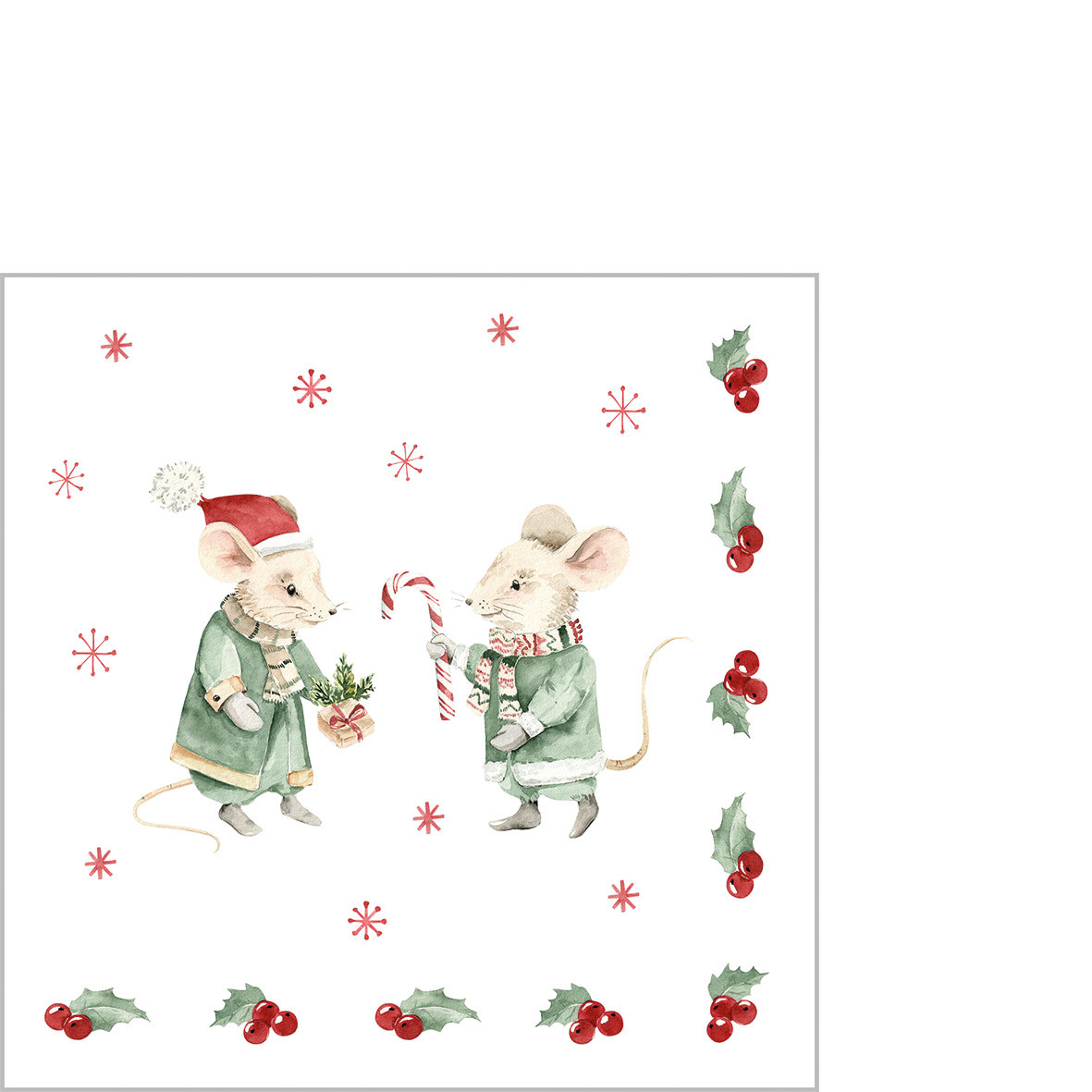 Winter Mice Napkin 25x25