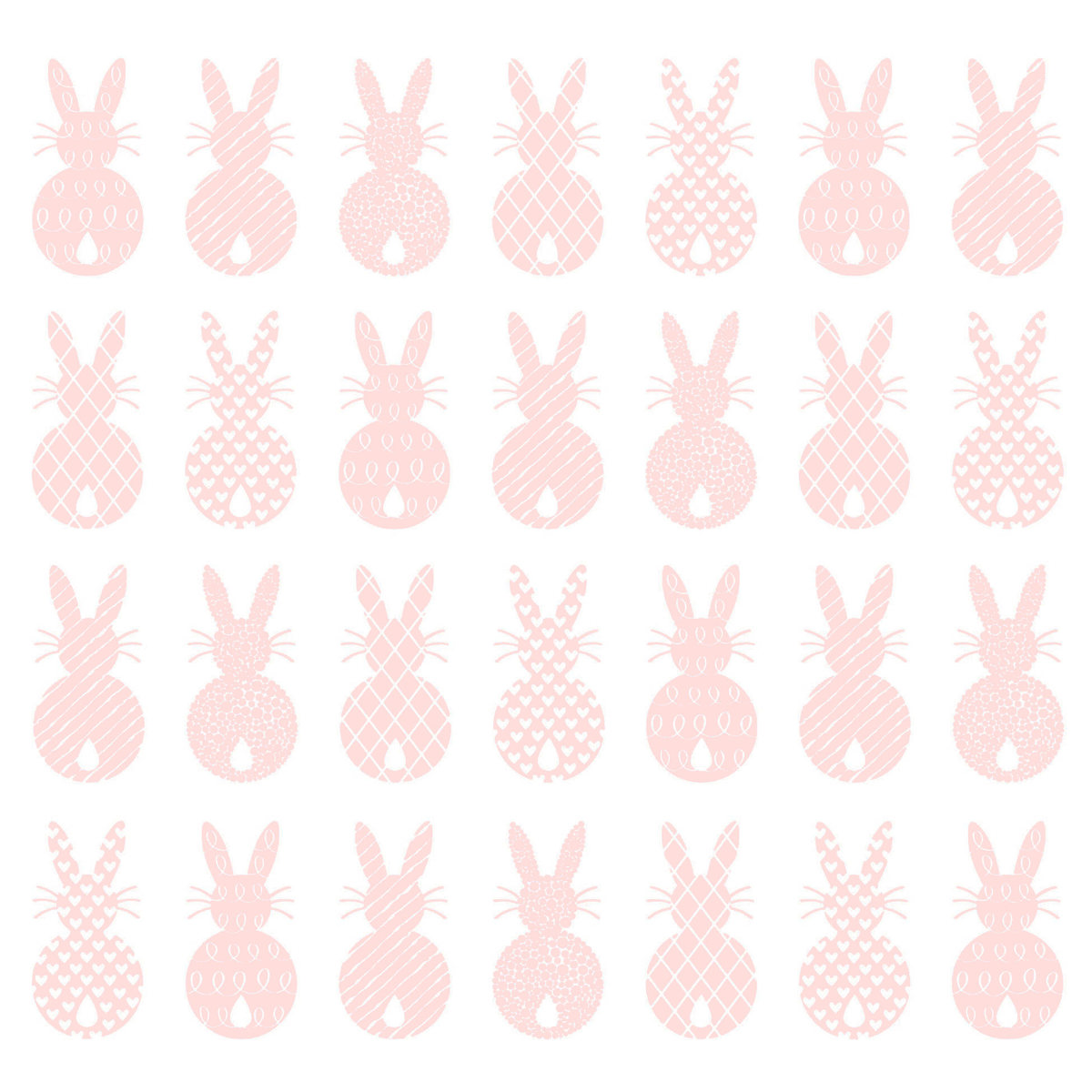 Pure Easter Rabbits rosé Napkin 33x33 Pure Easter Rabbits rosé Napkin 33x33