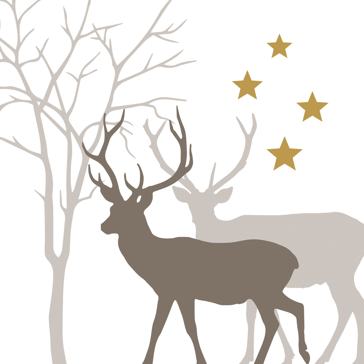 Winter Deers white Napkin 33x33 Winter Deers white Napkin 33x33
