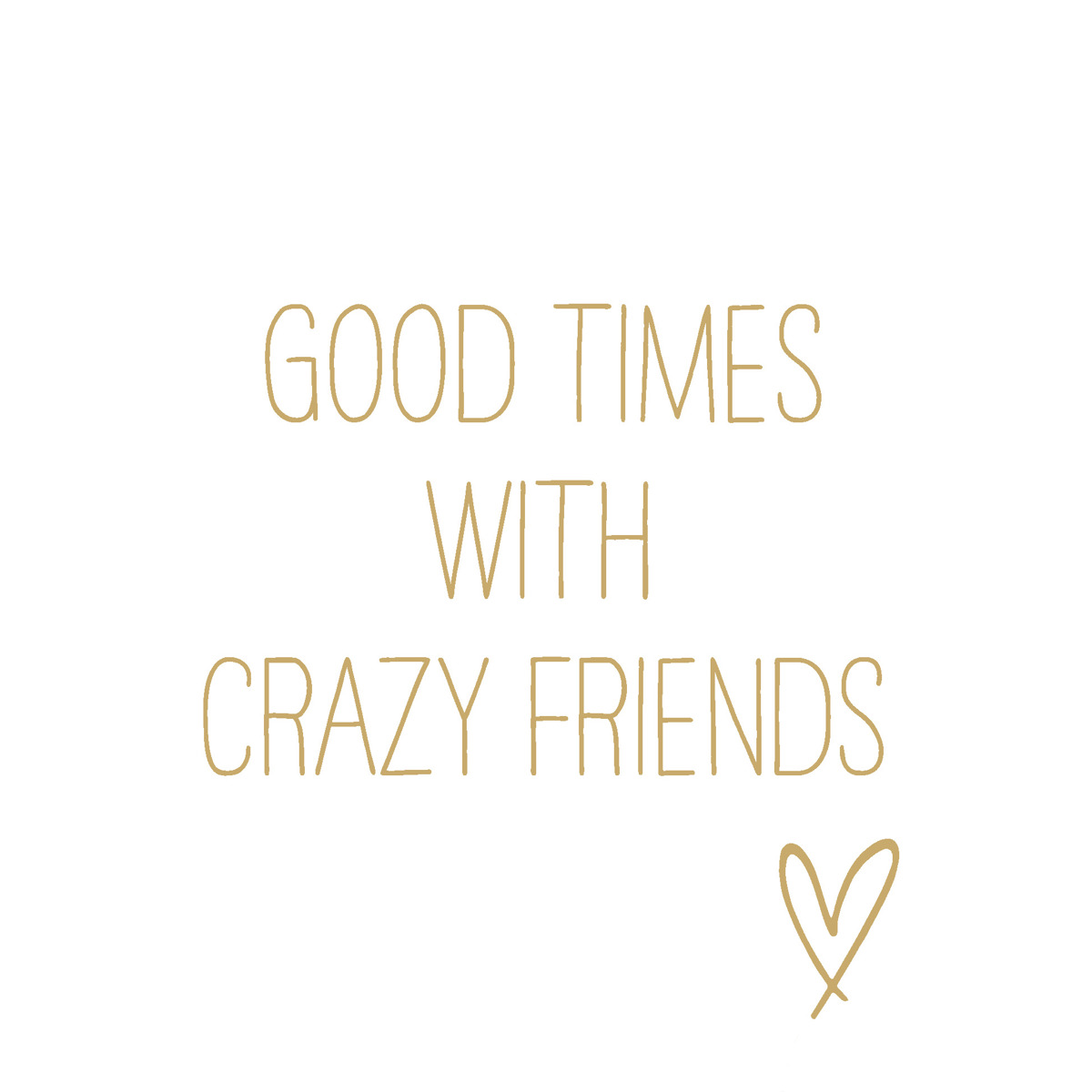 Crazy Friends gold Napkin 33x33 Crazy Friends gold Napkin 33x33