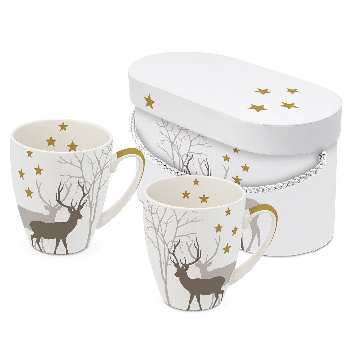 Winter Deers white 2 Mug Set