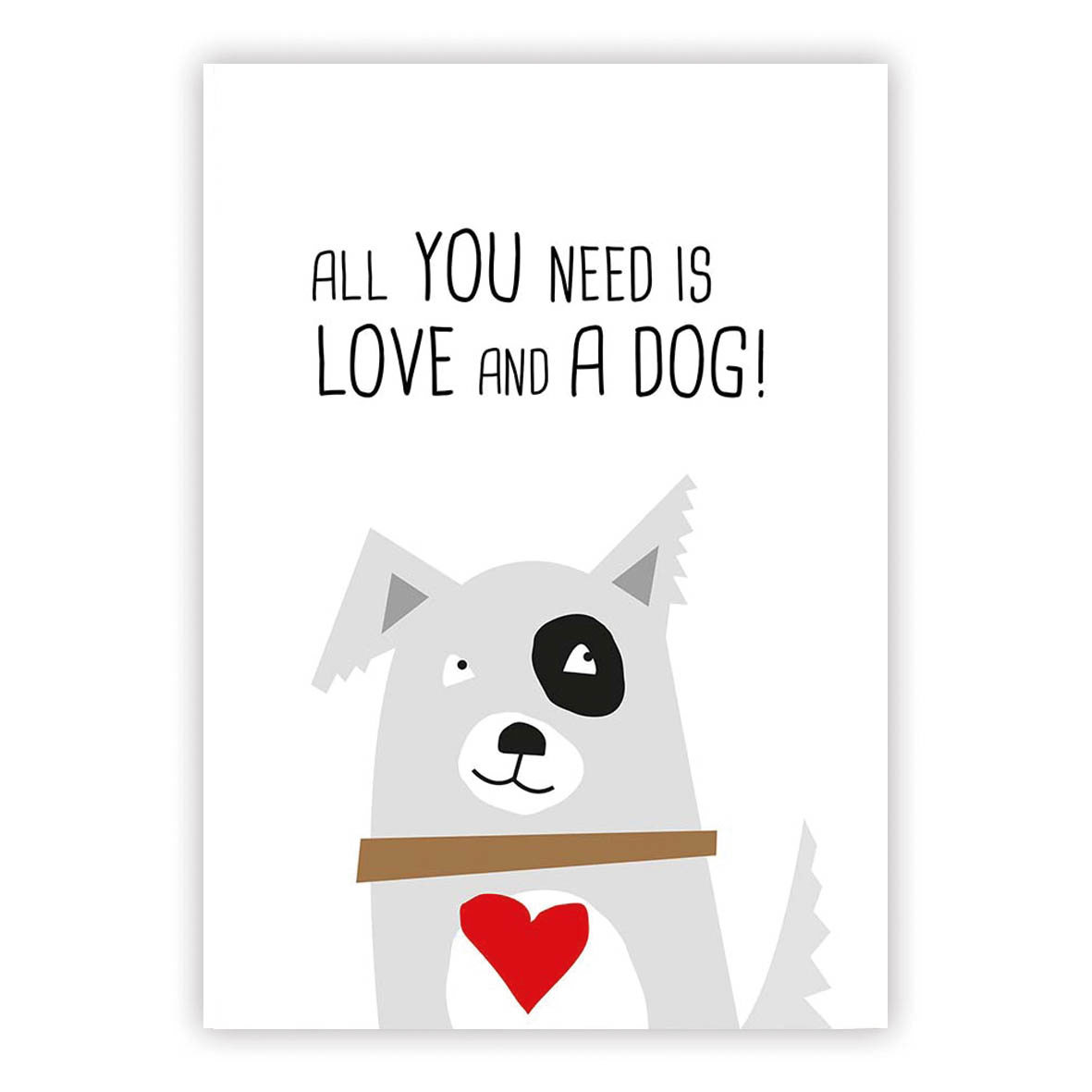Love and Dog Postcard