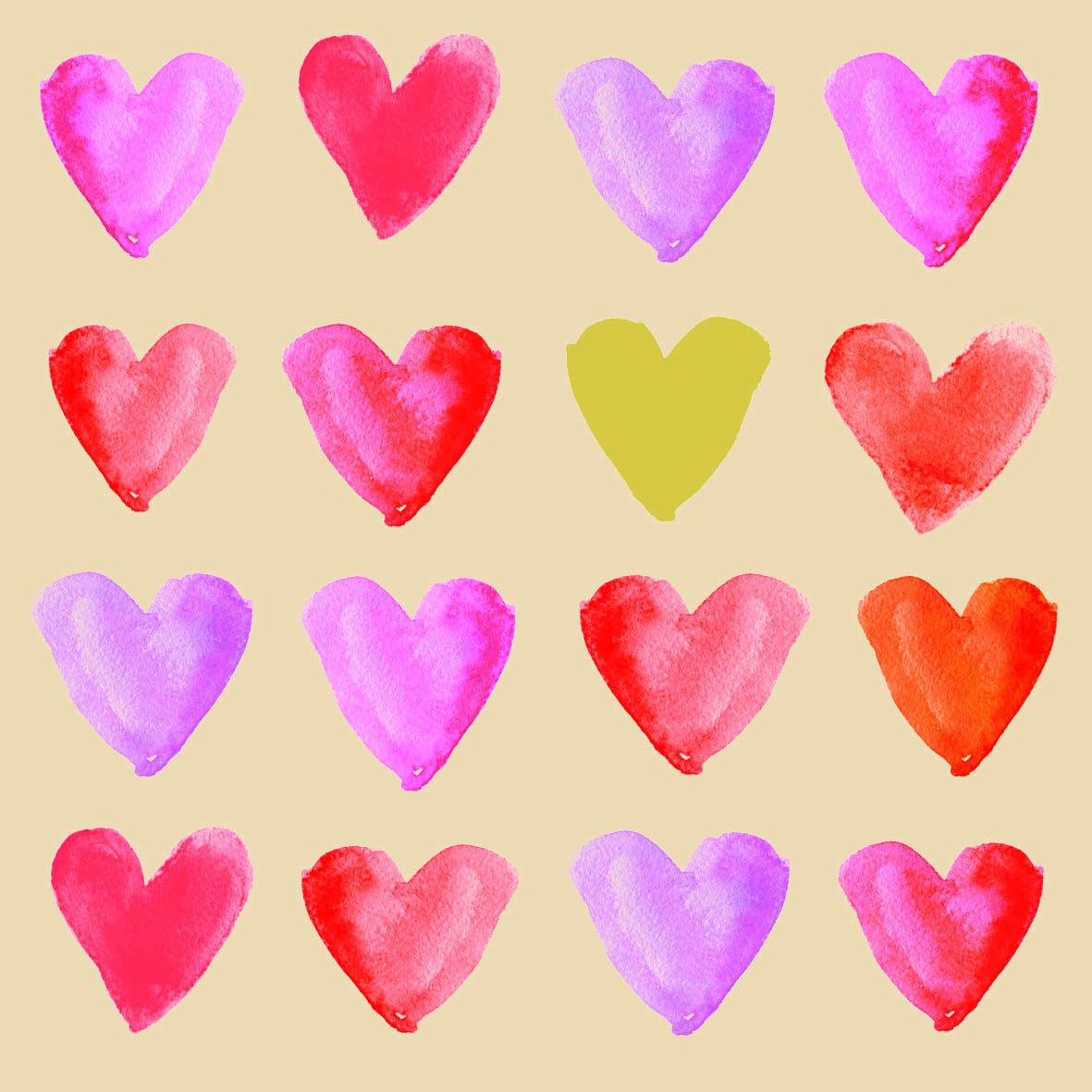 Aquarell Hearts gold Napkin 33x33 eco Aquarell Hearts gold Napkin 33x33 eco