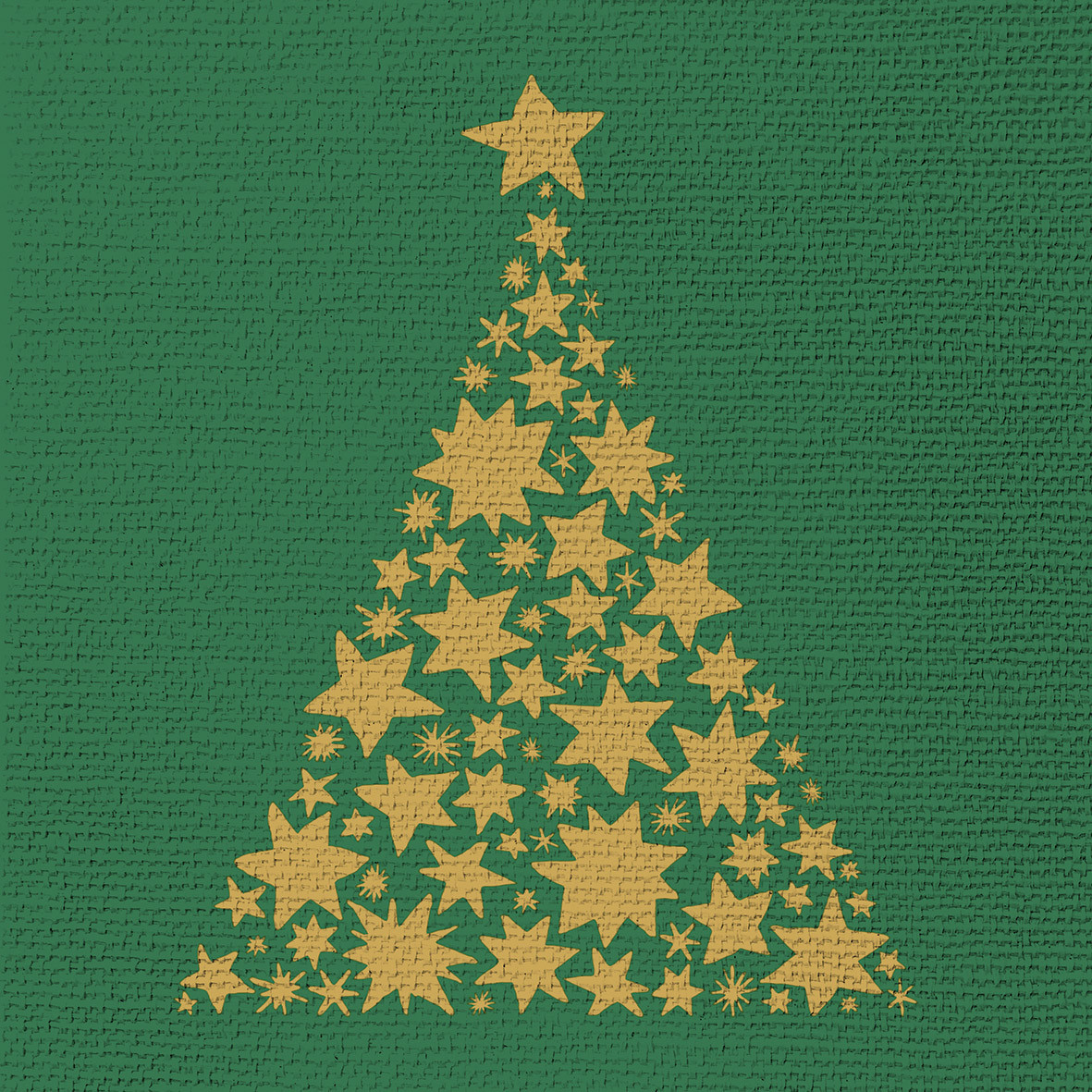 Tree on Canvas green Napkin 33x33 emb