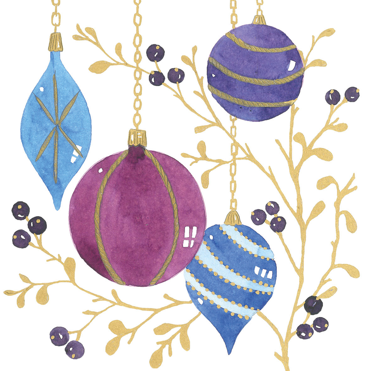 Ornaments purple Napkin 33x33