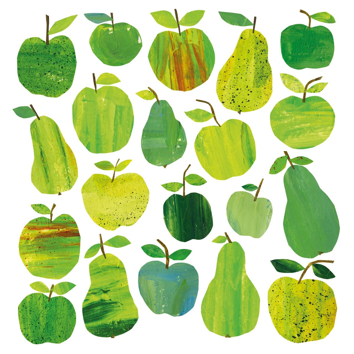 Apple & Pear Collage Napkin 33x33 Apple & Pear Collage Napkin 33x33