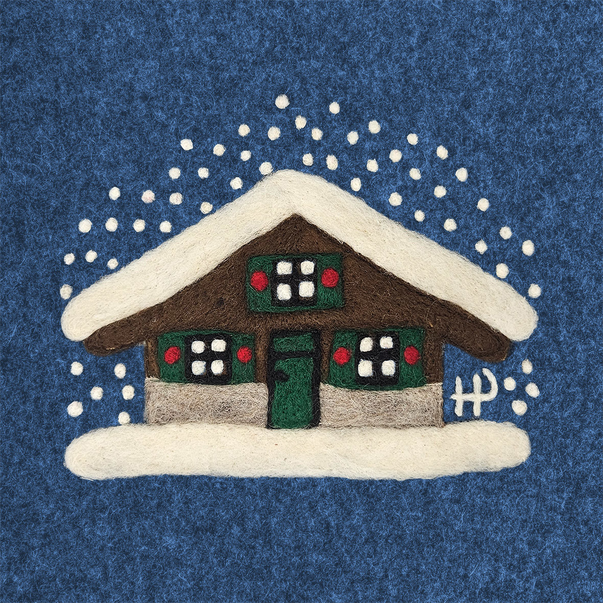 Hütte im Schnee Napkin 33x33