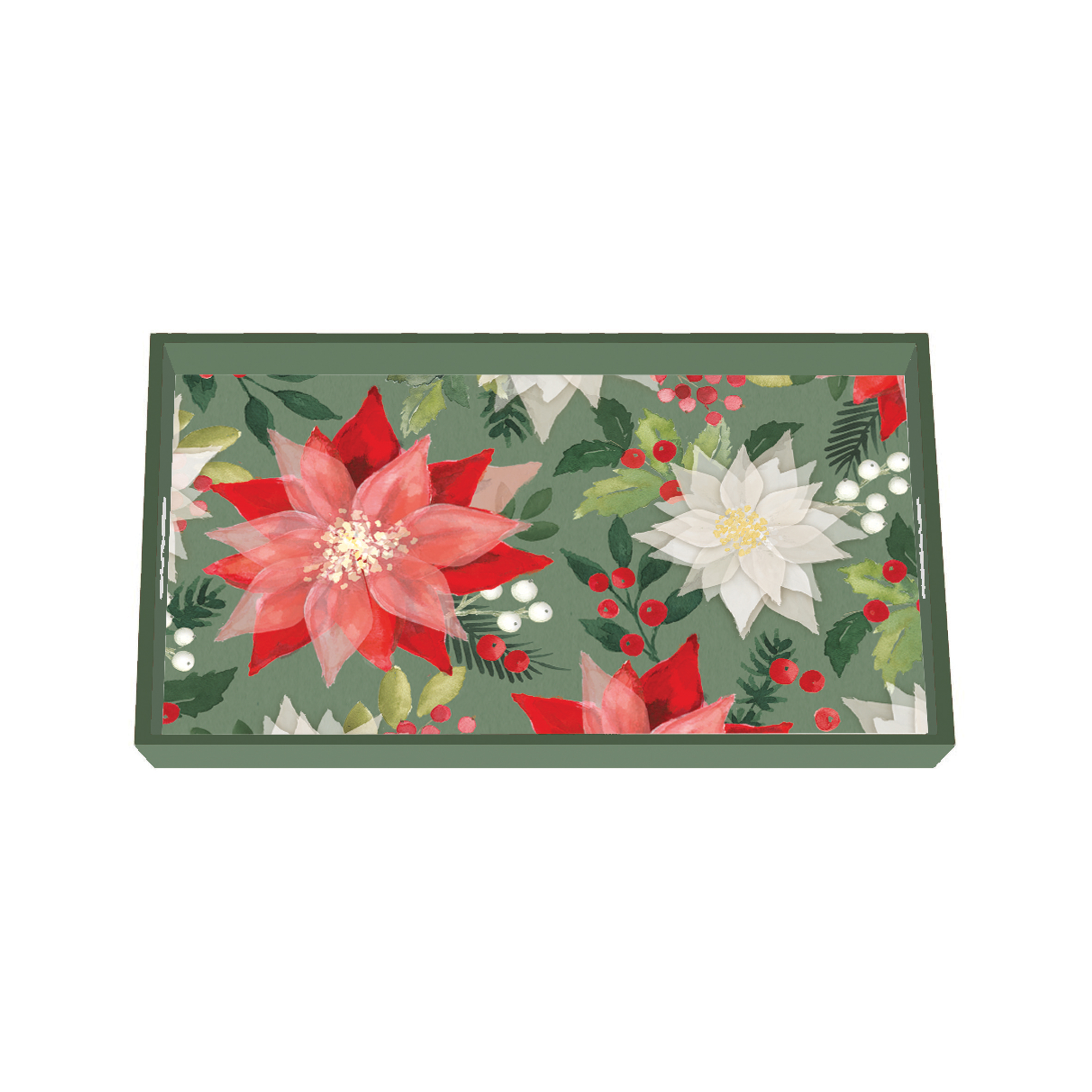 Merry Poinsettia Serving Tray