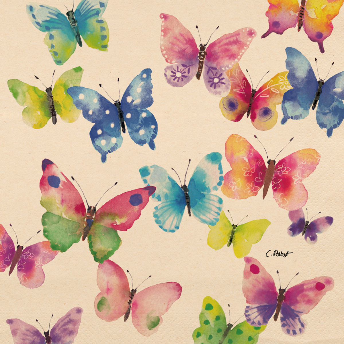 Butterfly Phantasy Napkin 33x33 eco