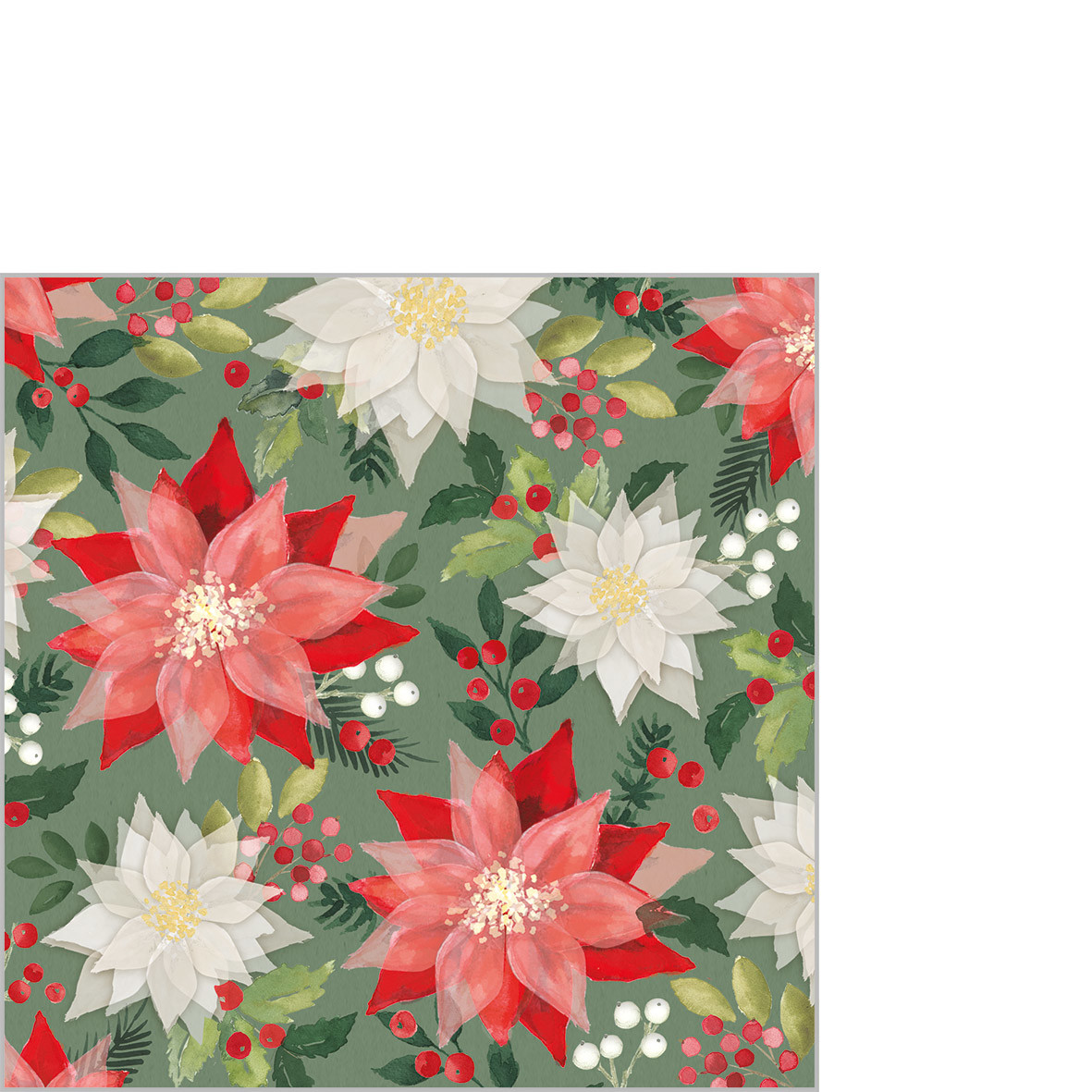 Merry Poinsettia Napkin 25x25