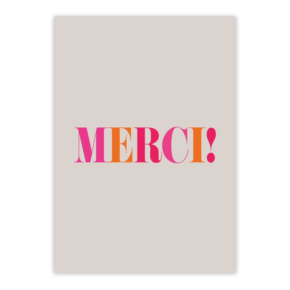 Merci pink Postcard D@H
