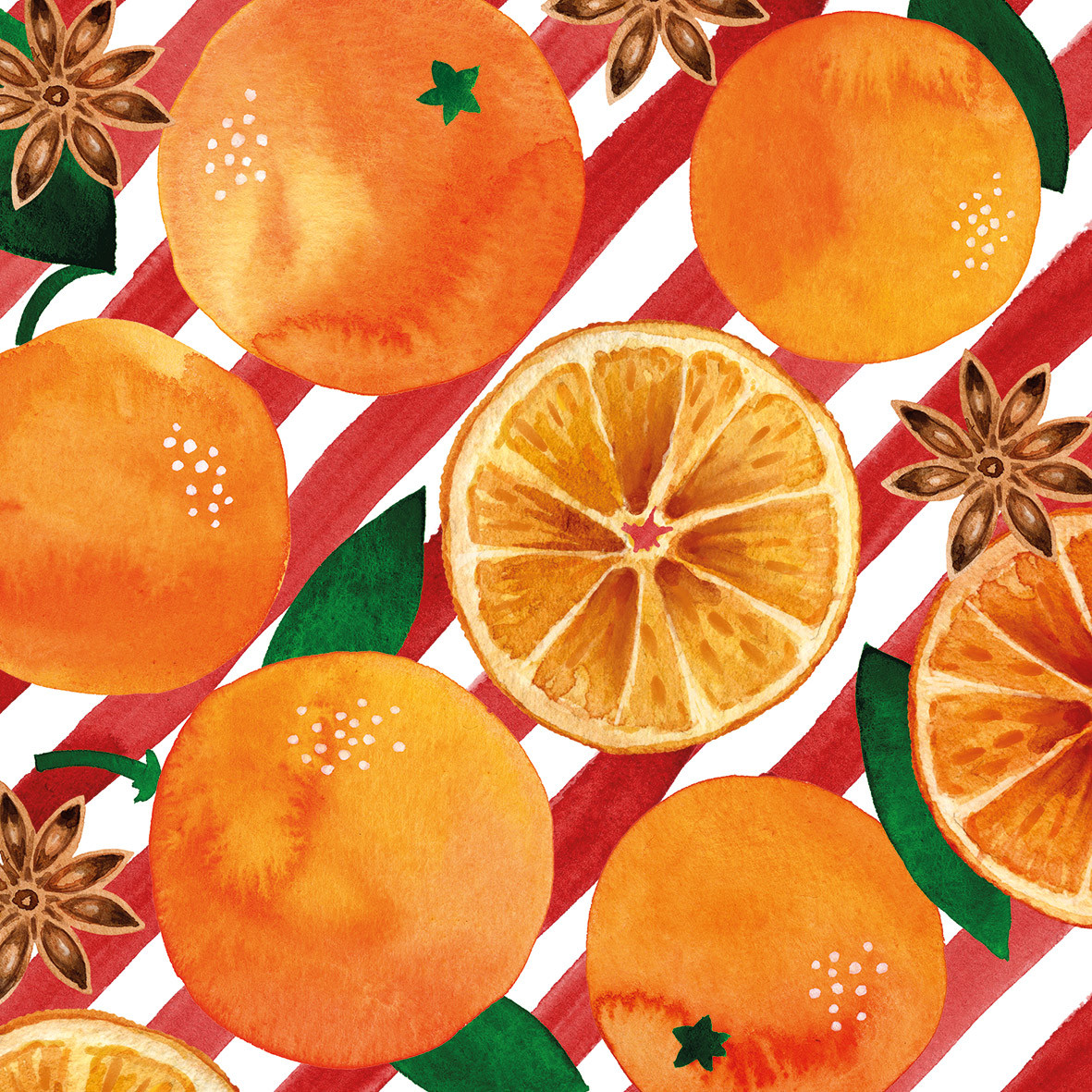 Oranges & Stripes Napkin 33x33