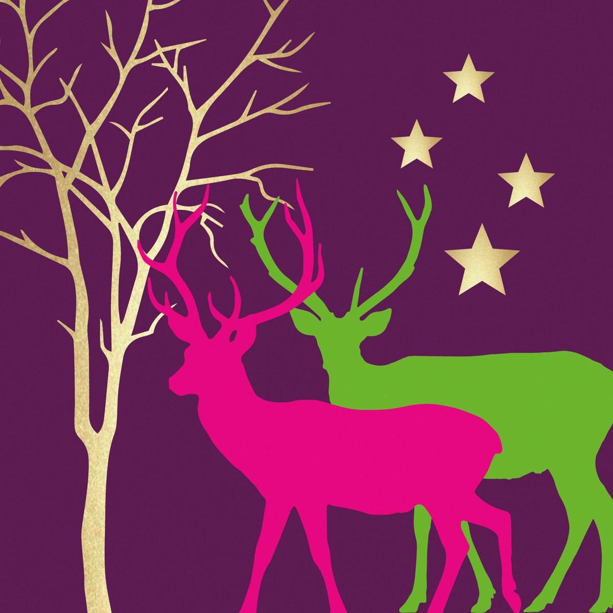 Winter Deers purple Napkin 33x33