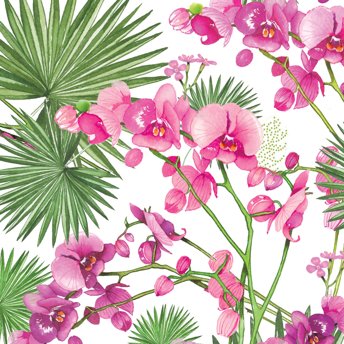 Orchids & Palms 33x33 cm