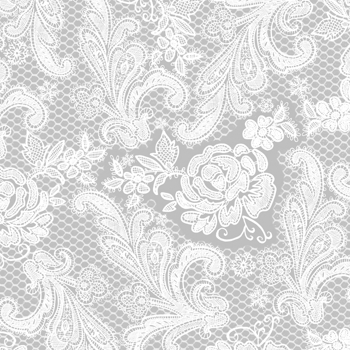 Lace Royal silver white  33x33 cm
