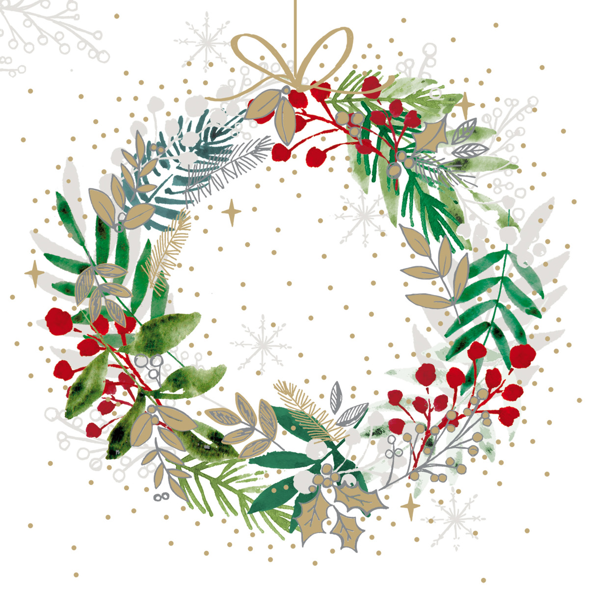 Festive Wreath Napkin 33x33 Festive Wreath Napkin 33x33