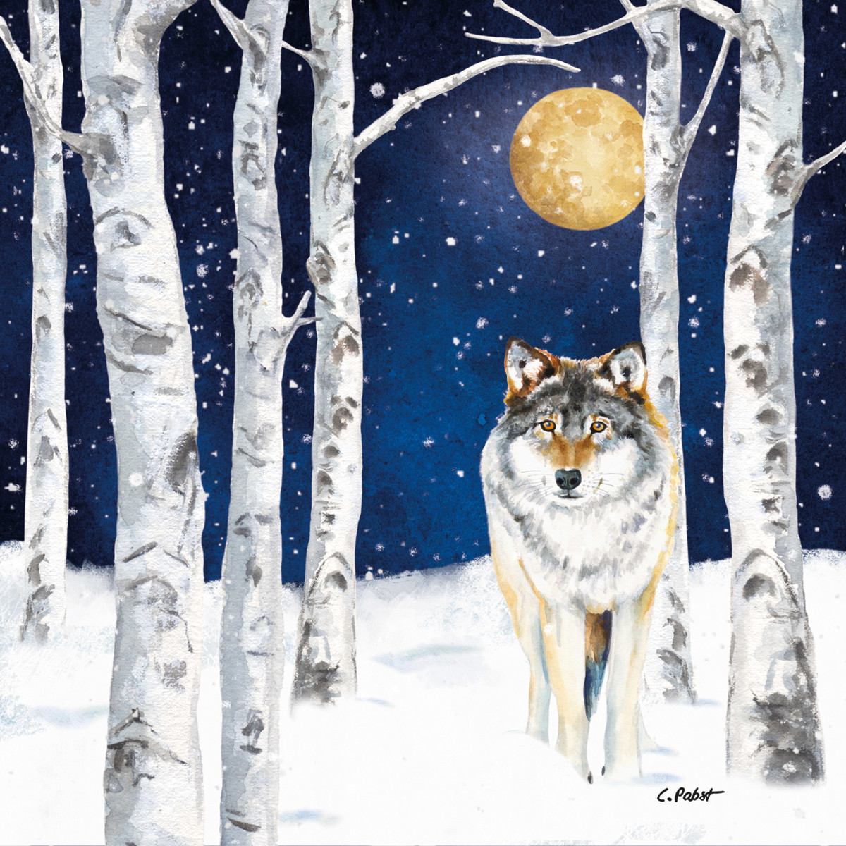 Winter Wolf Napkin 33x33 Winter Wolf Napkin 33x33