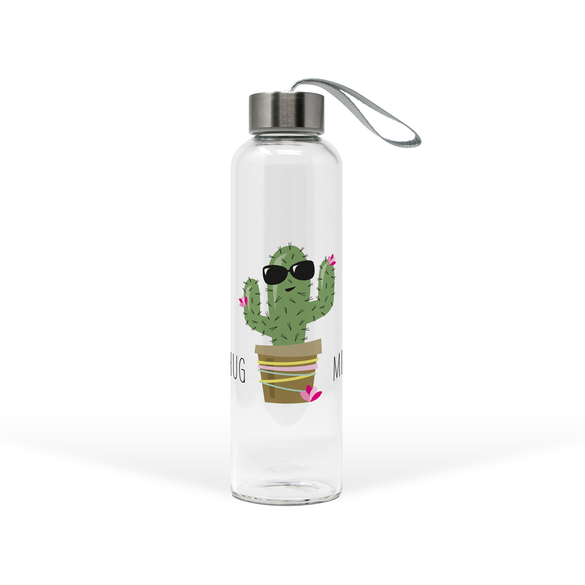 Glass Bottle Hug Me Cactus