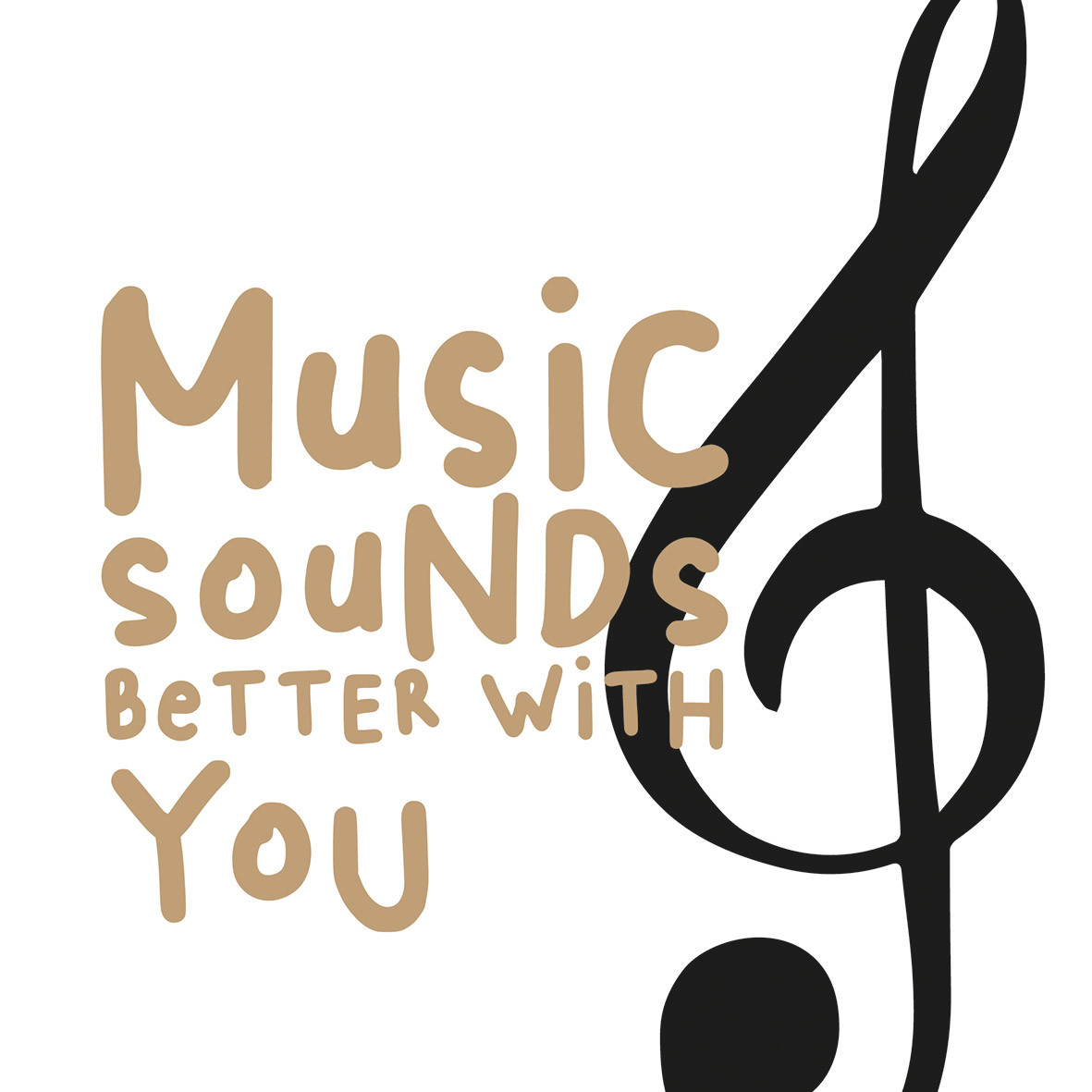 Music sounds better Napkin 33x33