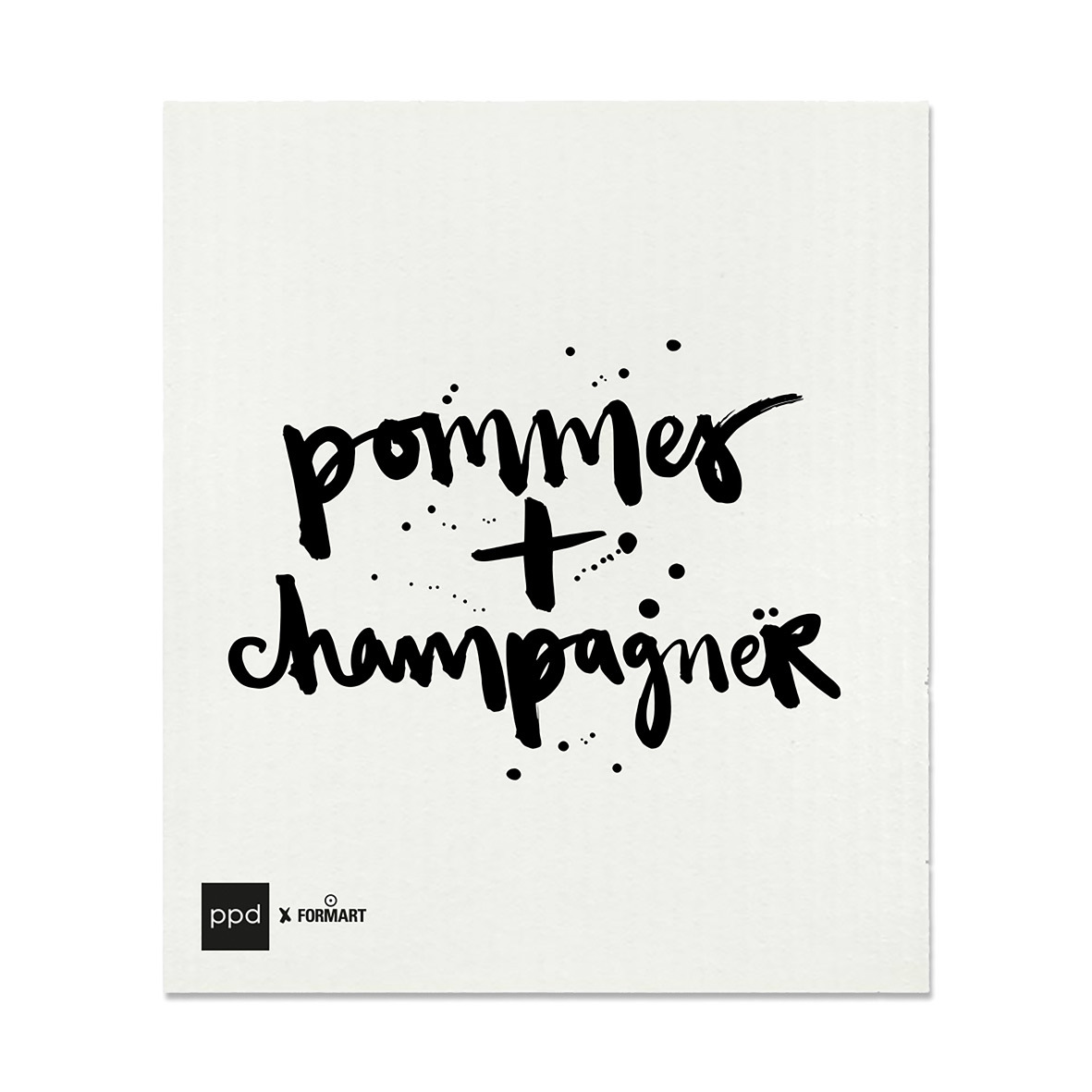 Pommes + Champagner Schwammtuch