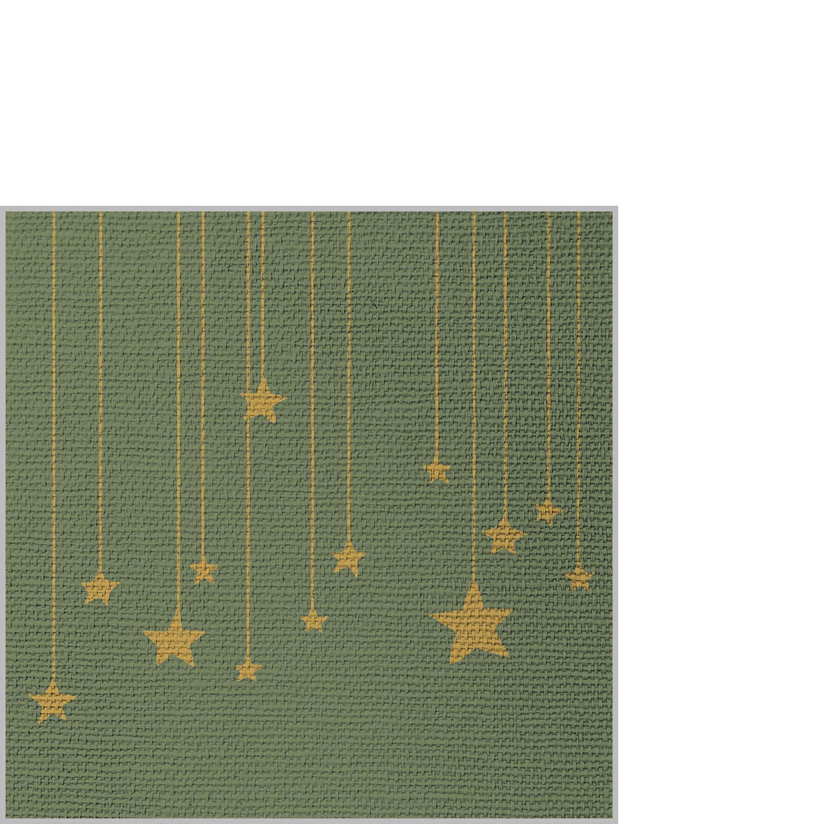 Stars on Canvas green Napkin 25x25 emb