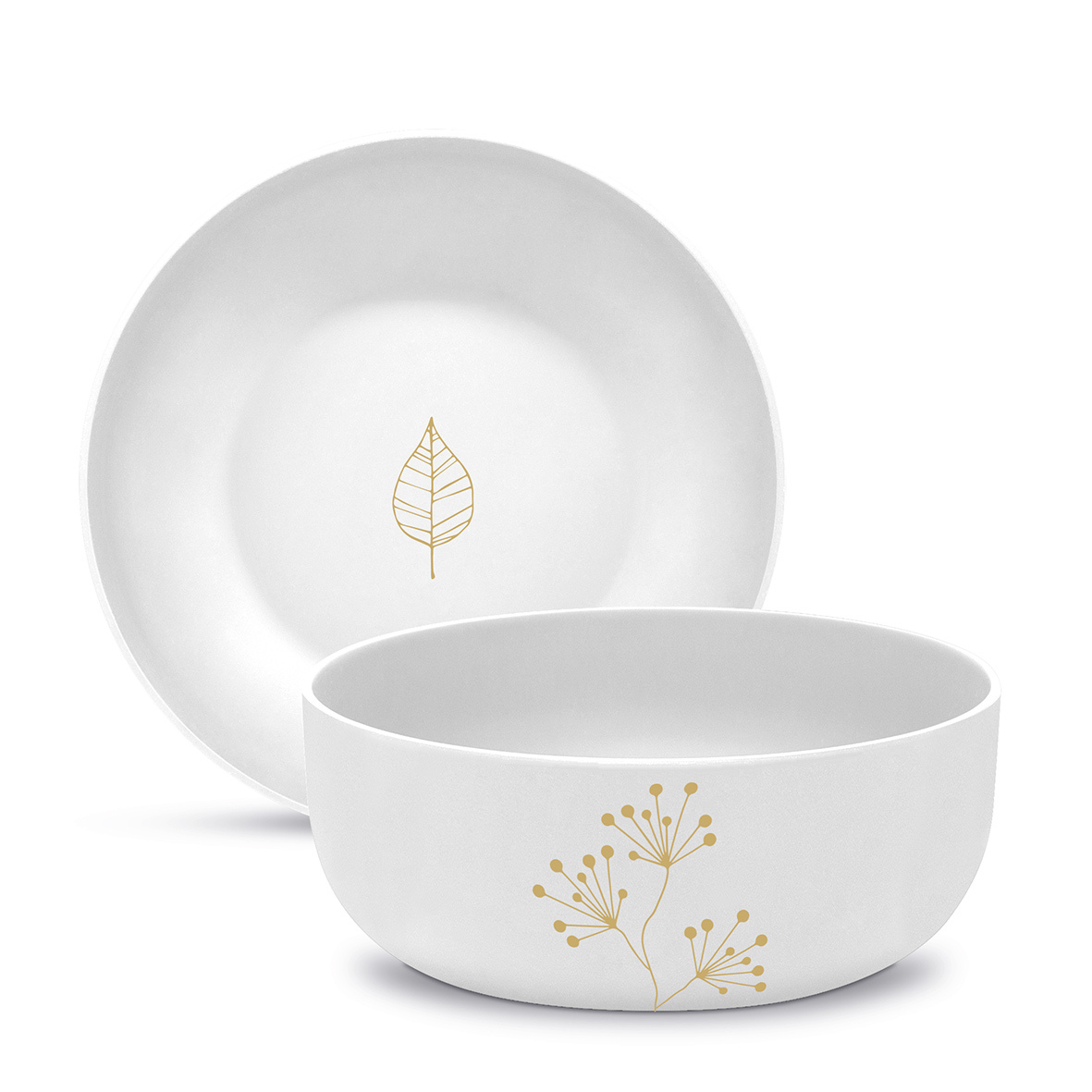 Pure Gold Leaves Matte Bowl 16 Pure Gold Leaves Matte Bowl 16