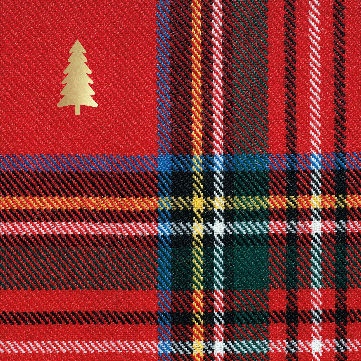 Check and Christmas Tree Napkin 33x33 Check and Christmas Tree Napkin 33x33