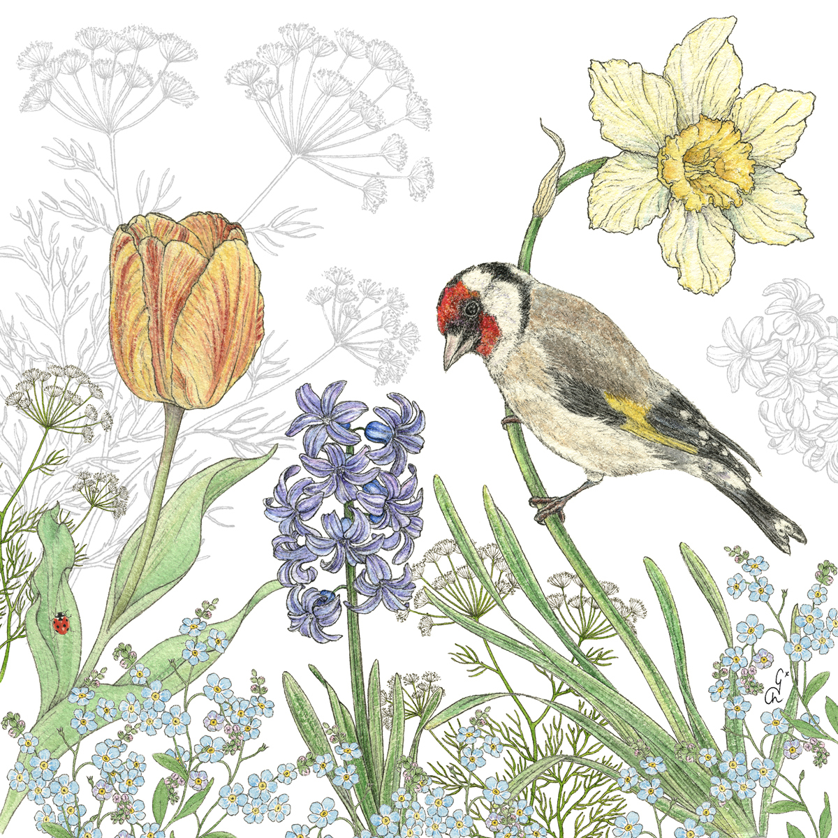 Printemps avec fleurs Napkin 33x33 Printemps avec fleurs Napkin 33x33