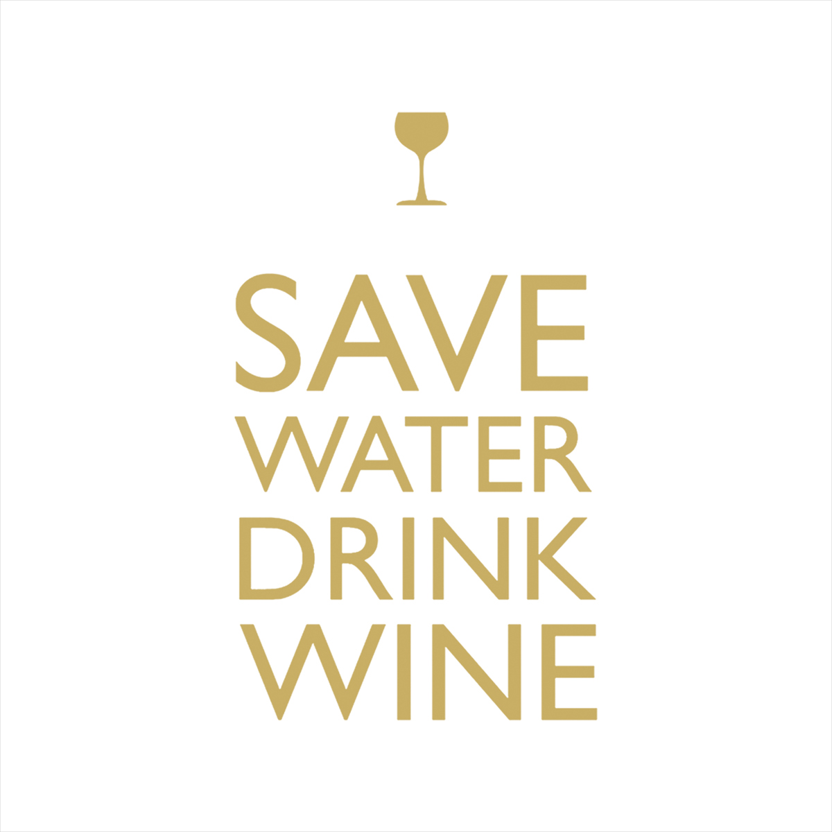 Save Water gold 33x33cm Save Water gold 33x33cm