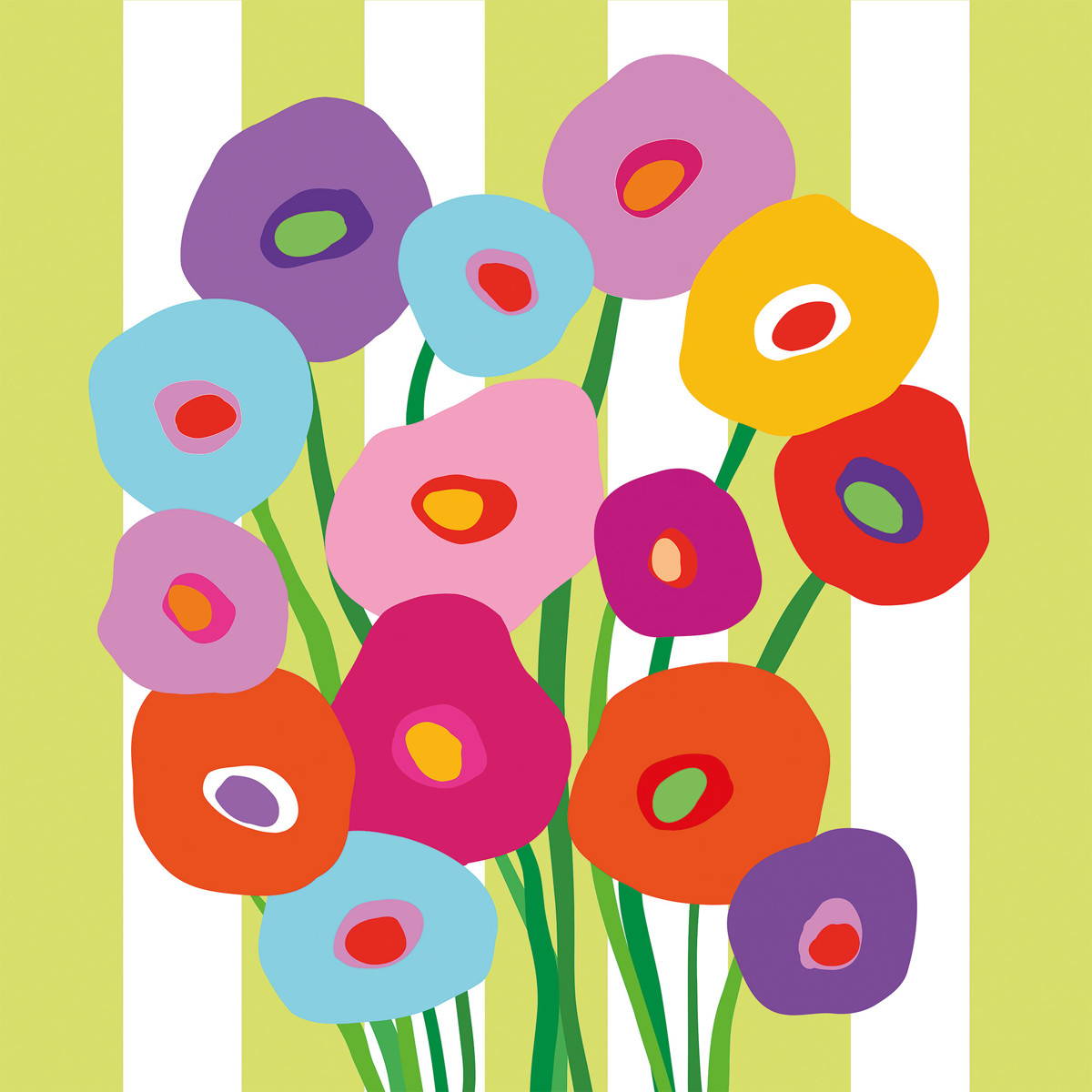 Super Bouquet vert Napkin 33x33