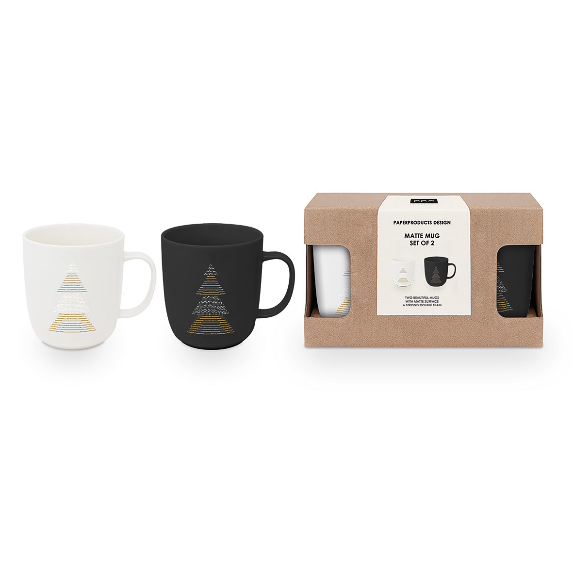 Pure Christmas black&white Matte Mug Set 2