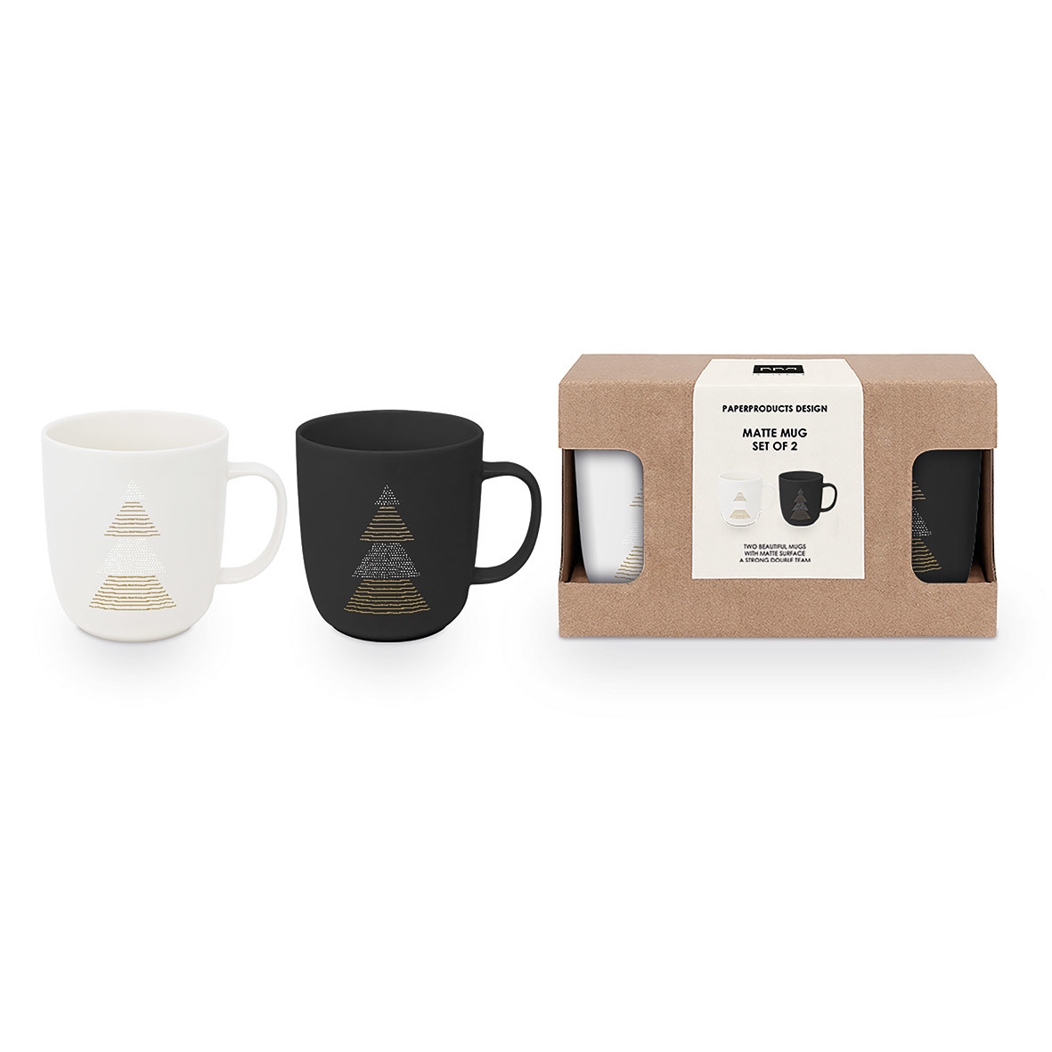 Pure Christmas black&white Matte Mug Set 2 Pure Christmas black&white Matte Mug Set 2